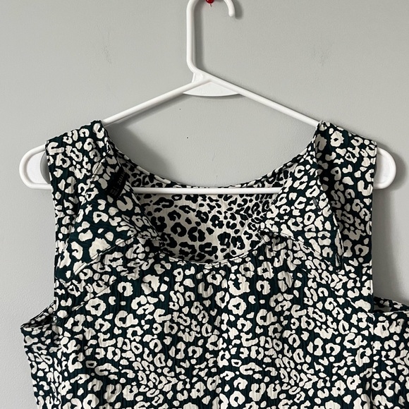 Zara dark green & white leopard print peplum sleeveless blouse - Picture 14 of 16